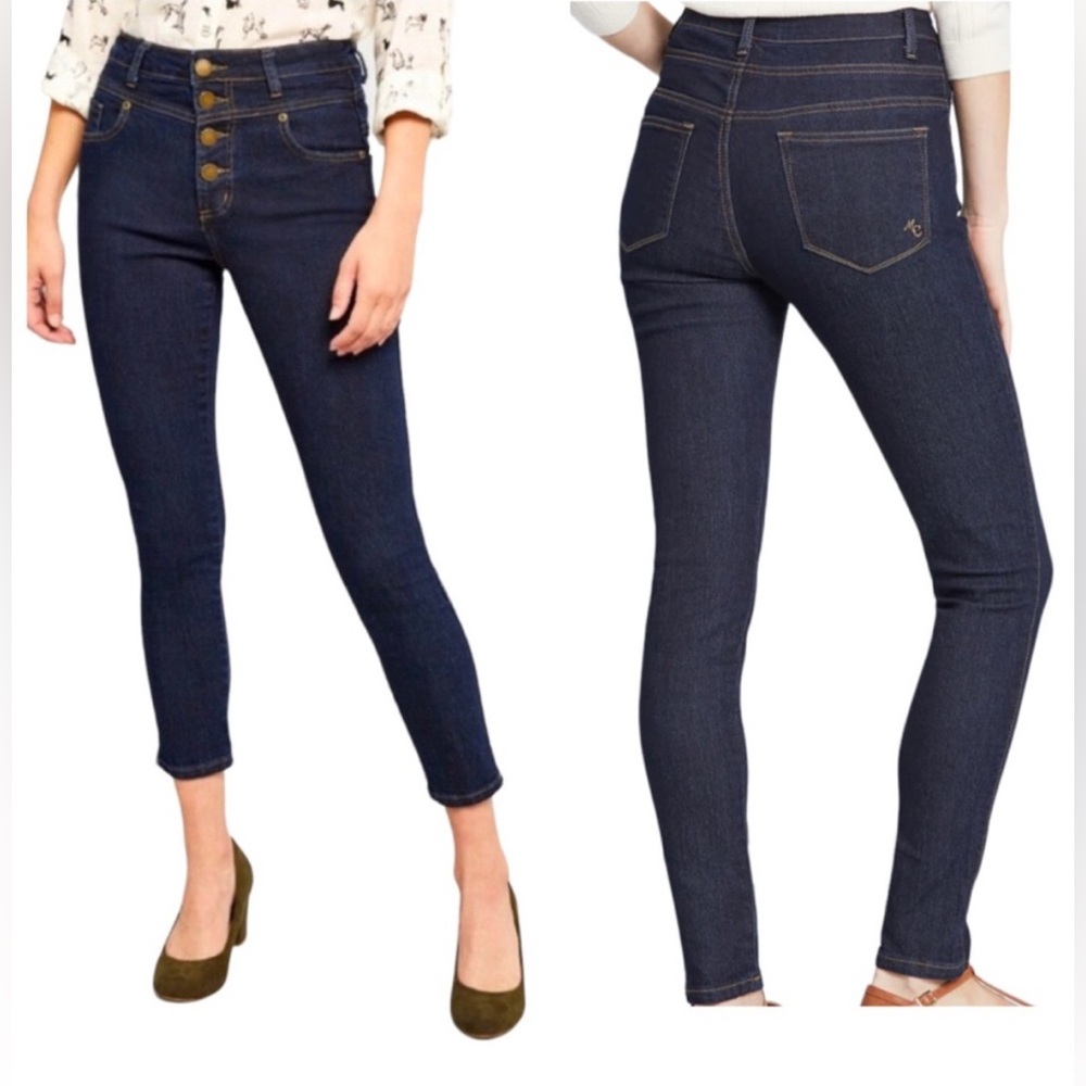 Modcloth Blue Ankle Cropped Skinny Jeans Sz 10